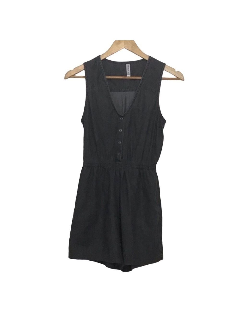 Rvca shortall lightweight 100% cotton  charcoal grey pockets elastic waist XS